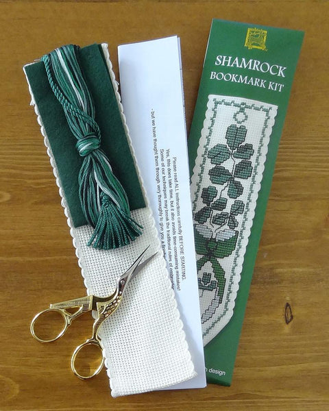 Shamrock Counted Cross Stitch Bookmark — Irish Moon